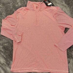 New Antigua Red Long Sleeve Twine LS QZ Mock